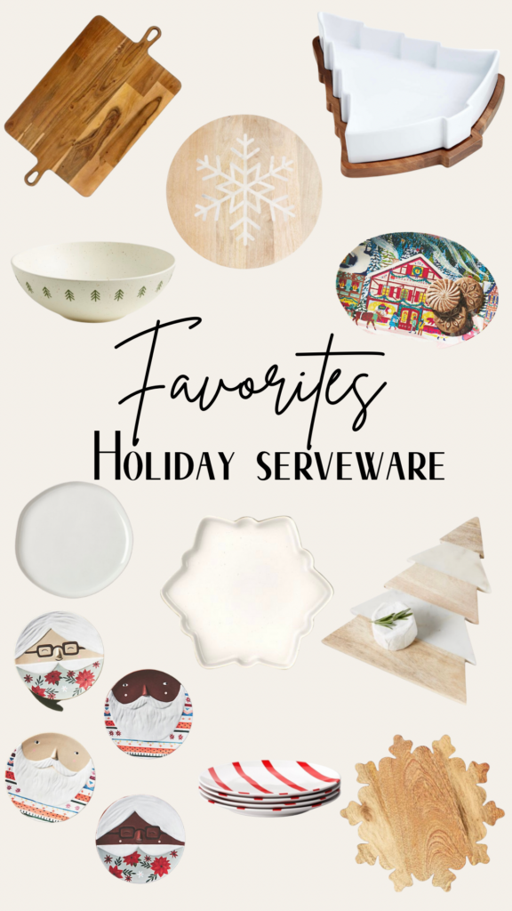 Favorite holiday serveware pieces from Target, Crate & Barrell and Anthropologie