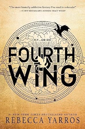 The front book cover of Fourth Wing by Rebecca Yarros, one of my favorite sci-fi reads of 2023. 